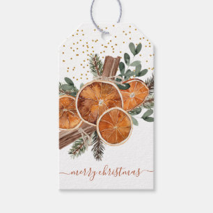 Merry Christmas Citrus Pine Holiday Gift Tags