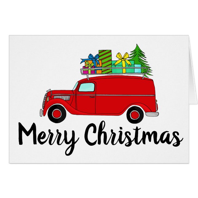 Merry Christmas Classic Car (Front Horizontal)