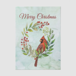 Merry Christmas Classic Cardinal Tissue Paper