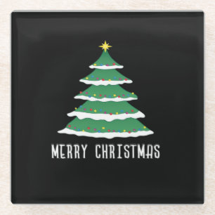 Merry Christmas Classic Glass Coaster
