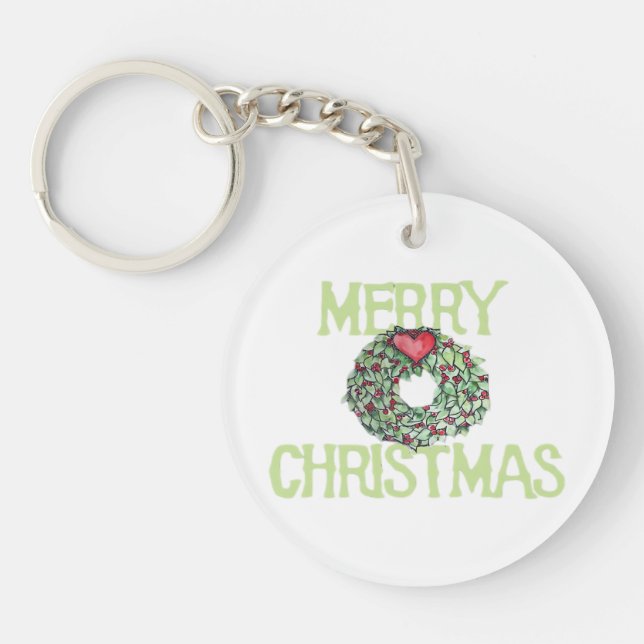 Merry Christmas Classic Key Ring (Front)