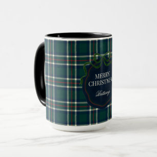 Merry Christmas Classic Preppy Tartan Plaid Mug