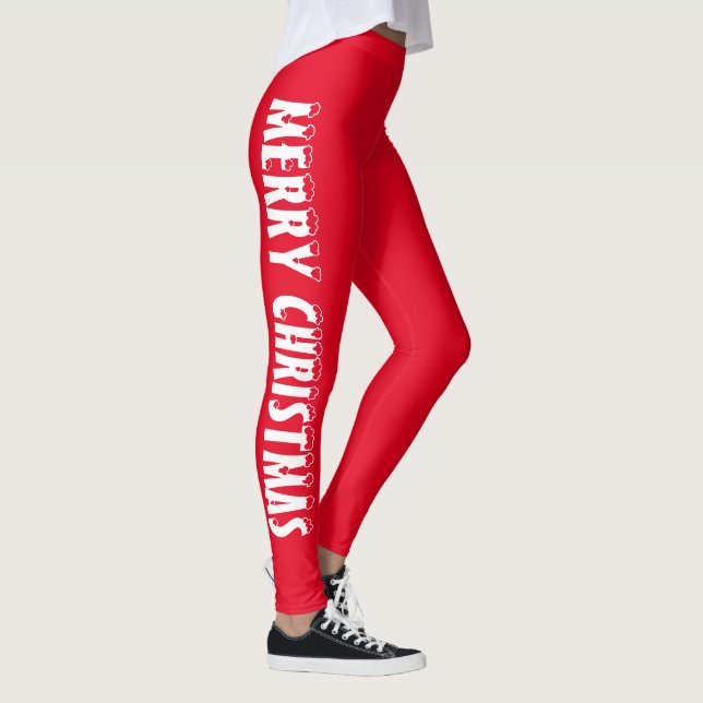 Merry Christmas Classic red Leggings (Right)