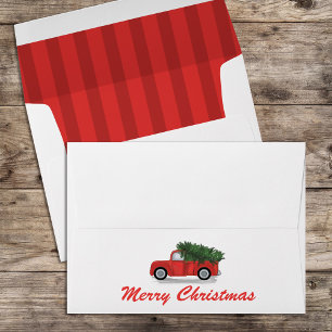 Merry Christmas Classic Red Truck Envelope