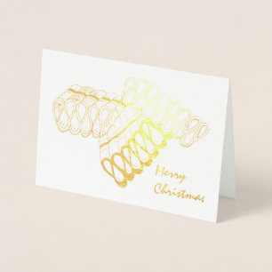 Merry Christmas Classic Ribbon Candy Holiday Xmas Foil Card