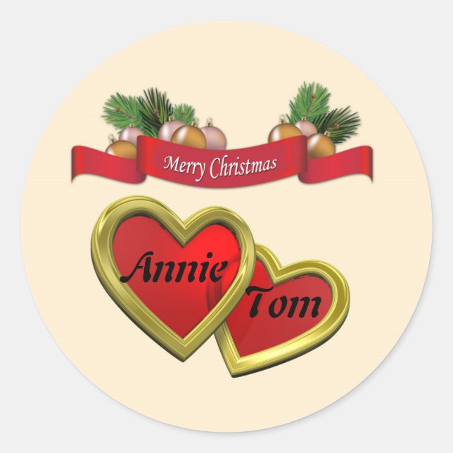 Merry Christmas Classic Round Sticker (Front)