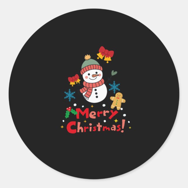 Merry Christmas! Classic Round Sticker (Front)