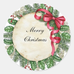 Merry Christmas Classic Round Sticker