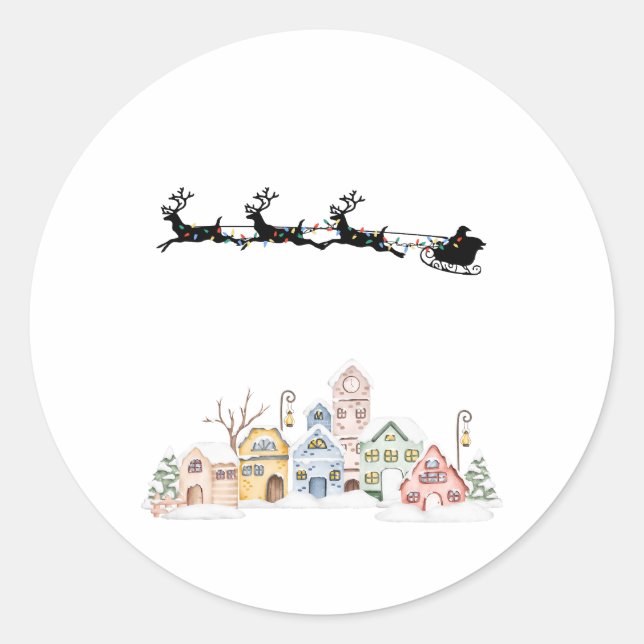 Merry Christmas Classic Round Sticker (Front)