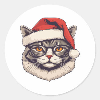 Merry christmas classic round sticker
