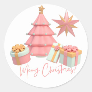 Merry Christmas   Classic Round Sticker
