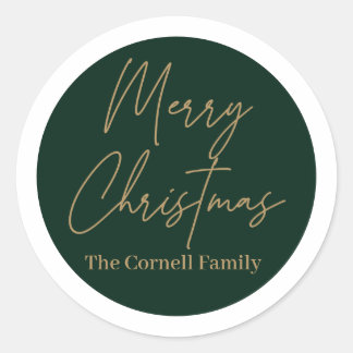 Merry Christmas Classic Round Sticker
