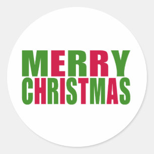 Merry Christmas Classic Round Sticker