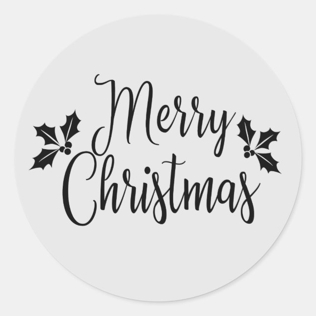 Merry Christmas Classic Round Sticker (Front)