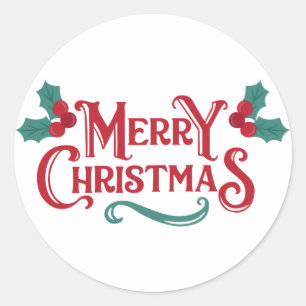 Merry Christmas Classic Round Sticker