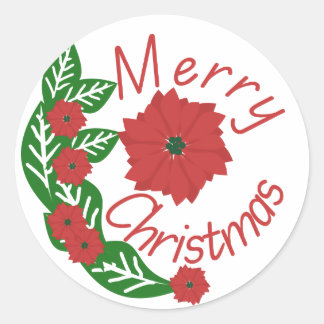 Merry Christmas Classic Round Sticker
