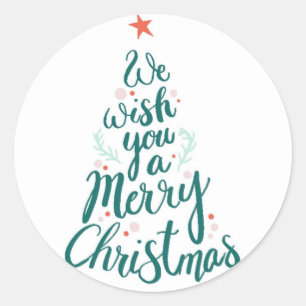 Merry Christmas Classic Round Sticker