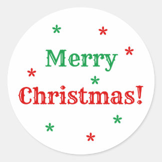 Merry Christmas Classic Round Sticker