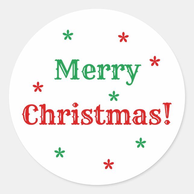 Merry Christmas Classic Round Sticker (Front)