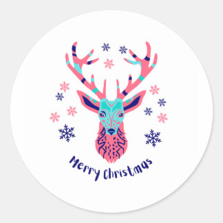 merry christmas classic round sticker