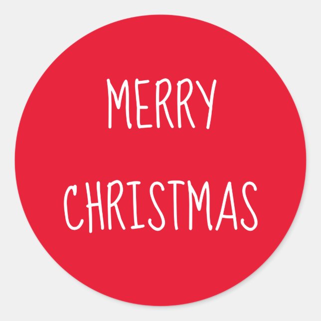 Merry Christmas Classic Round Sticker (Front)
