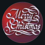 Merry Christmas Classic Round Sticker<br><div class="desc">Christmas Holiday Classic Round Sticker</div>