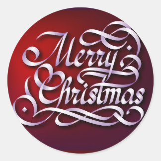 Merry Christmas Classic Round Sticker
