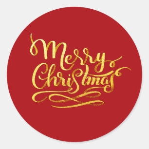 Merry Christmas Classic Round Sticker
