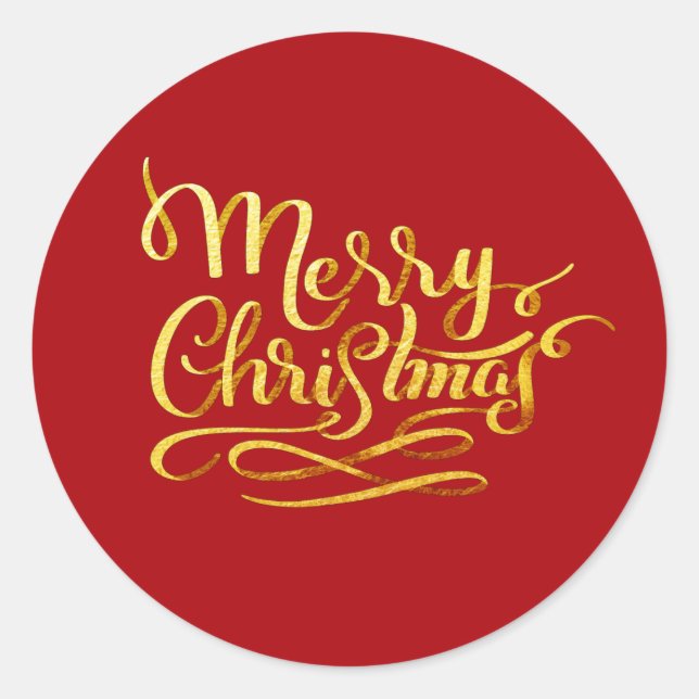 Merry Christmas Classic Round Sticker (Front)