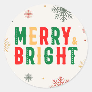 Merry Christmas Classic Round Sticker