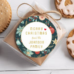 Merry Christmas!    Classic Round Sticker<br><div class="desc">Customer specific "Merry Christmas" Sticker,  classic,  christmas pattern design.</div>