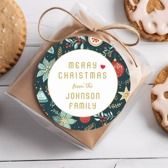 Merry Christmas!    Classic Round Sticker (Creator Uploaded)