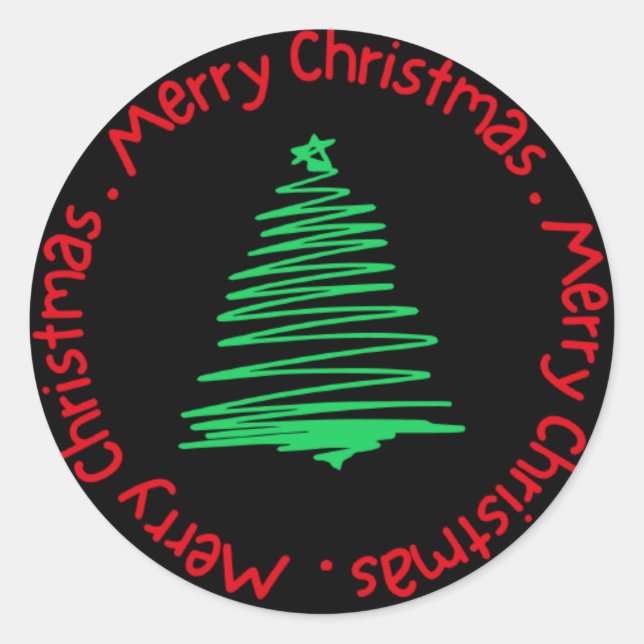 Merry Christmas Classic Round Sticker (Front)