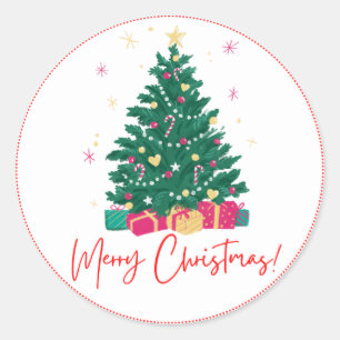 Merry Christmas     Classic Round Sticker