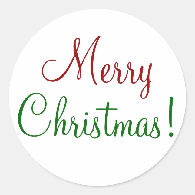 Merry Christmas Classic Round Sticker (Front)