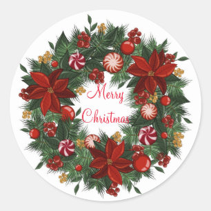 Merry Christmas  Classic Round Sticker