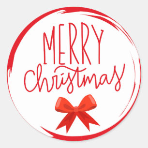 Merry Christmas Classic Round Sticker