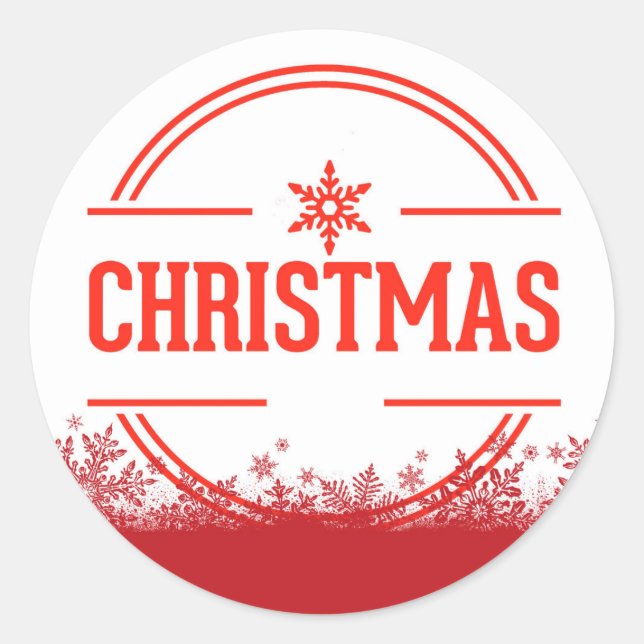 Merry Christmas Classic Round Sticker (Front)
