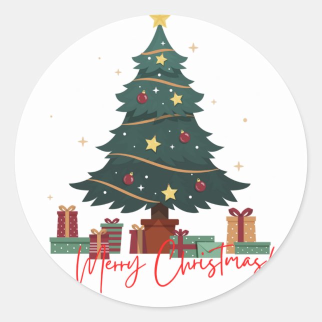 Merry Christmas       Classic Round Sticker (Front)