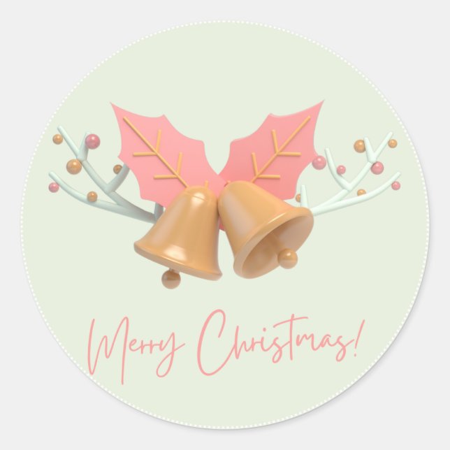 Merry Christmas   Classic Round Sticker (Front)