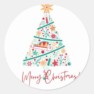 Merry Christmas Classic Round Sticker