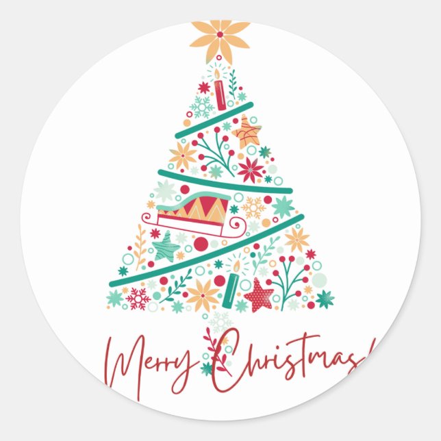 Merry Christmas   Classic Round Sticker (Front)
