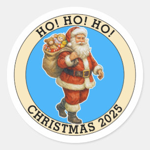 Merry Christmas Classic Round Sticker
