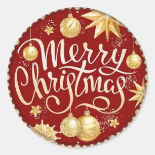 Merry Christmas  Classic Round Sticker