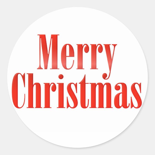 Merry Christmas Classic Round Sticker (Front)