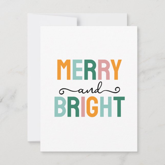 Merry Christmas Classical Unique Minimalist Plain Card (Front)