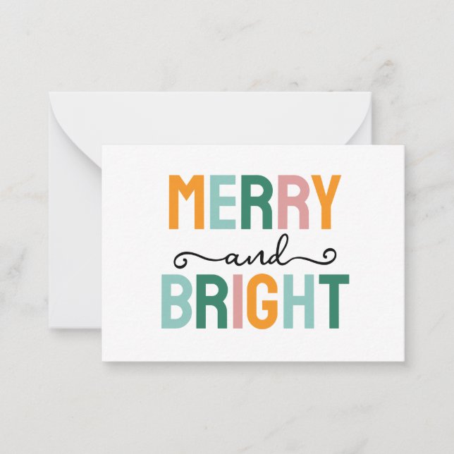 Merry Christmas Classical Unique Minimalist Plain Card (Front)