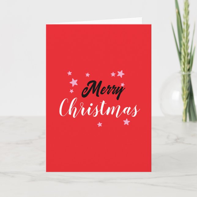 Merry Christmas Classical Unique Minimalist Plain Card (Front)