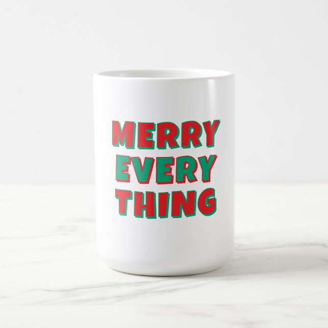 Merry Christmas Classical Unique Minimalist Plain Coffee Mug (Center)
