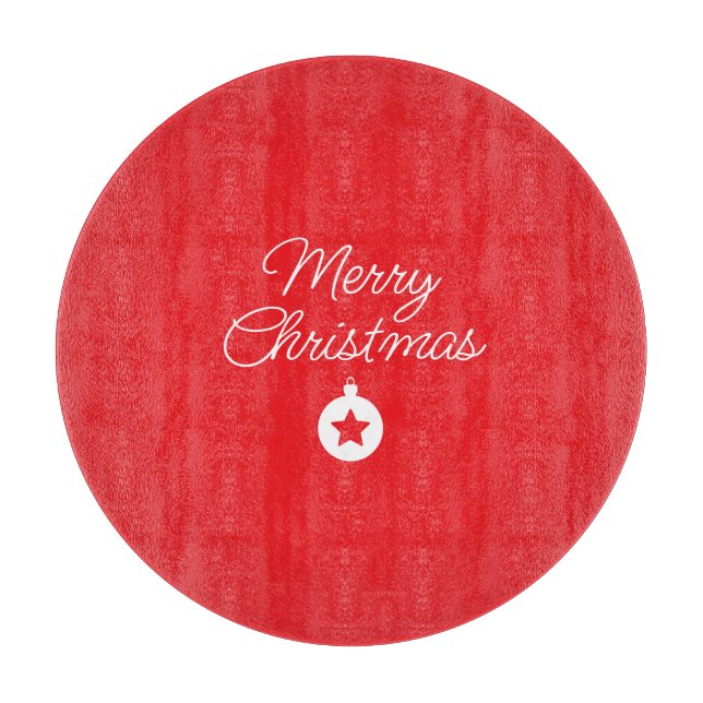 Merry Christmas Classical Unique Minimalist Plain Cutting Board (Front)